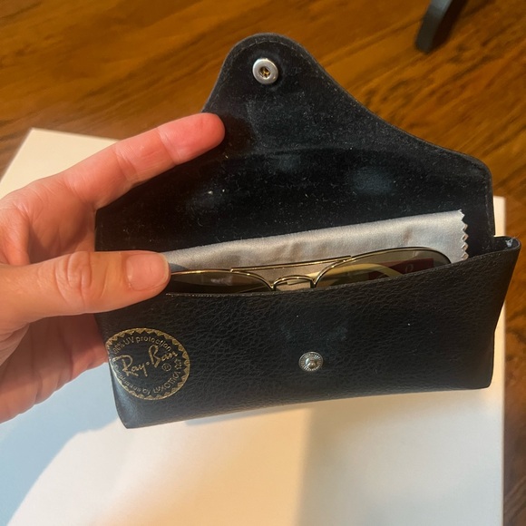 Ray-ban RB3025 55mm Large Metal Aviator Glasses Brown Gold White with Case - Picture 12 of 13